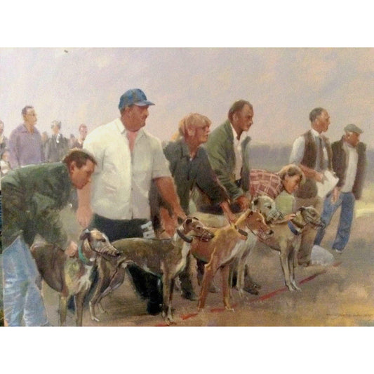 Day at the dog races, print taken from an orginal painting by - Derek Williams rbsa frsa
