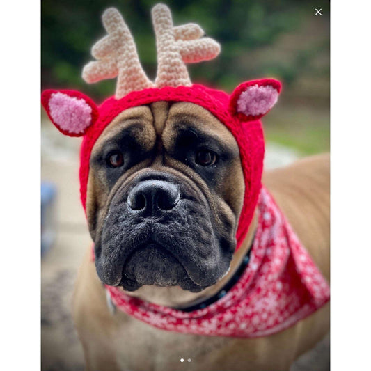 Doggie Reindeer Snood - Doggie hats - Pet Costumes - Pet Clothes - Dog Clothes  - Pet Hats - Hats - Reindeer Hats - Fur Baby